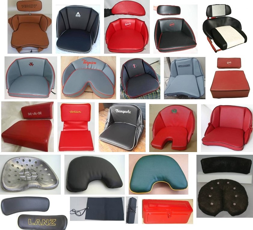 Sitzkissen Beifahrer rot/weiß, Magnetfestigung - Ersatzteile speziell für  ältere IHC / McCormick Traktoren